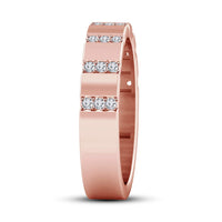 atjewels 14K Rose Gold Over 925 Sterling Silver Round White Zirconia Wedding Band Ring For Men's MOTHER'S DAY SPECIAL OFFER - atjewels.in