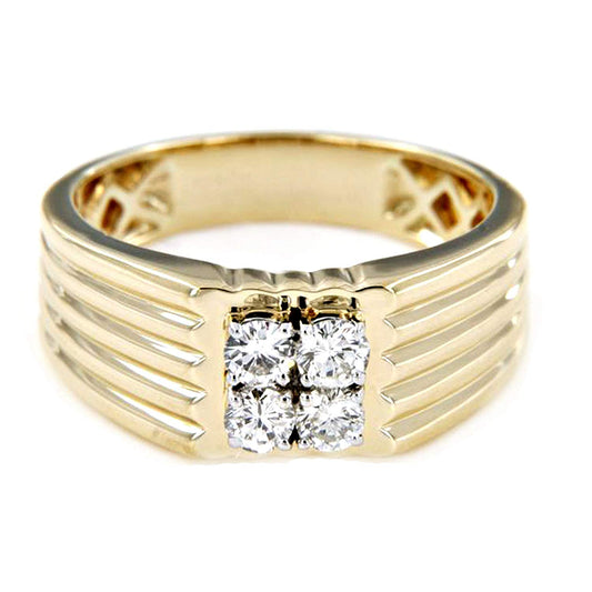 atjewels Men's Anniversary Band Ring White CZ with 18K Yellow Gold Over .925 Sterling Silver MOTHER'S DAY SPECIAL OFFER - atjewels.in