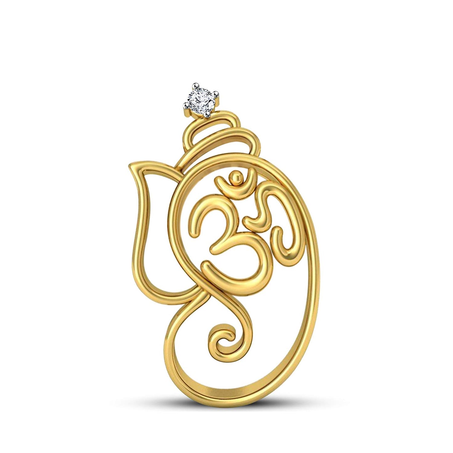 atjewels Solid 18k Yellow Gold Plated on .925 Sterling Silver Religious Om Ganesha Pendant for Men's & Women's Mother's Day Special Offer - atjewels.in