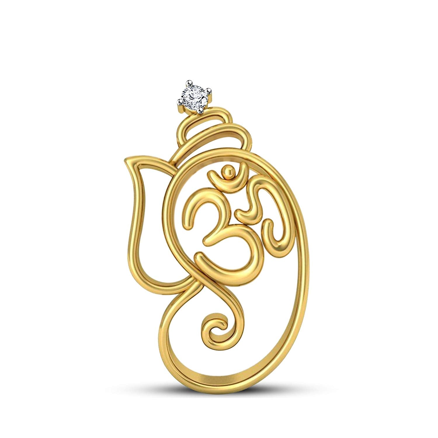 atjewels Solid 18k Yellow Gold Plated on .925 Sterling Silver Religious Om Ganesha Pendant for Men's & Women's Mother's Day Special Offer - atjewels.in