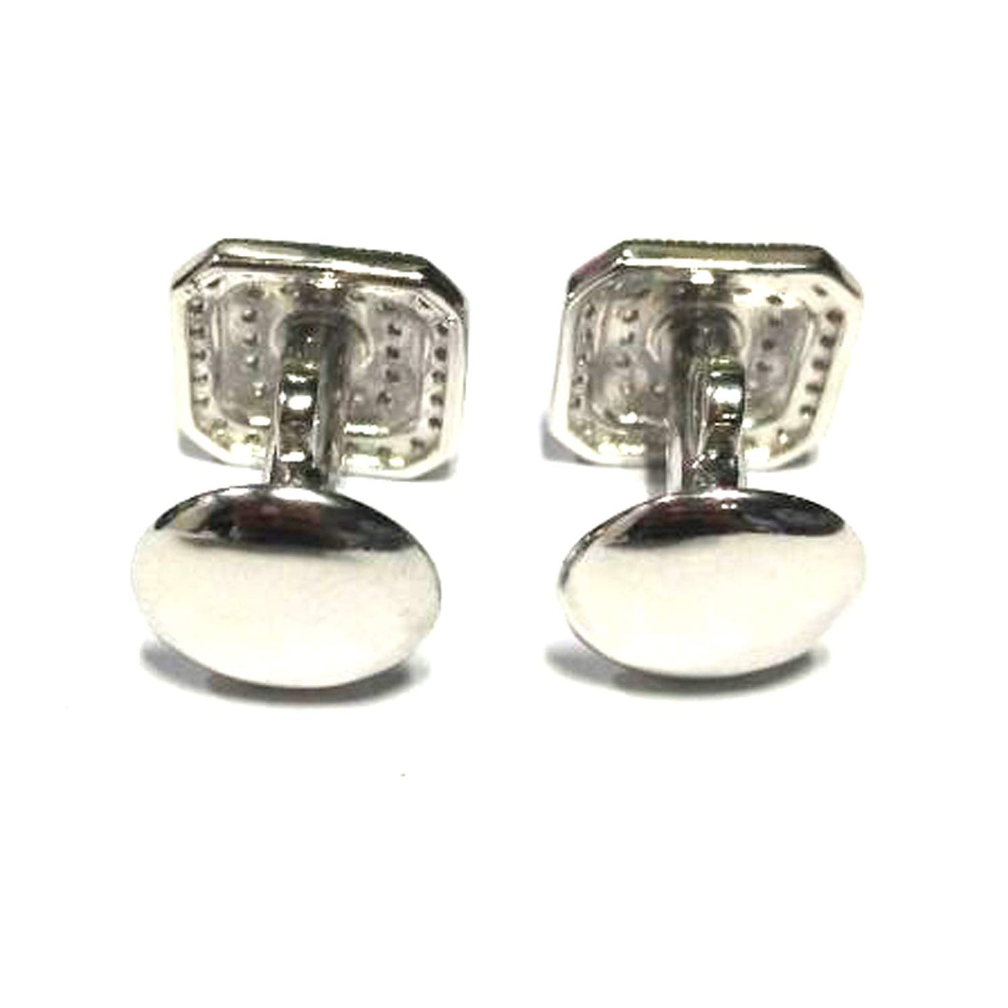 atjewels .925 Sterling silver Round Cut White Cubic Zircon Pair Of Hexagon Shape Cufflink For Men MOTHER'S DAY SPECIAL OFFER - atjewels.in