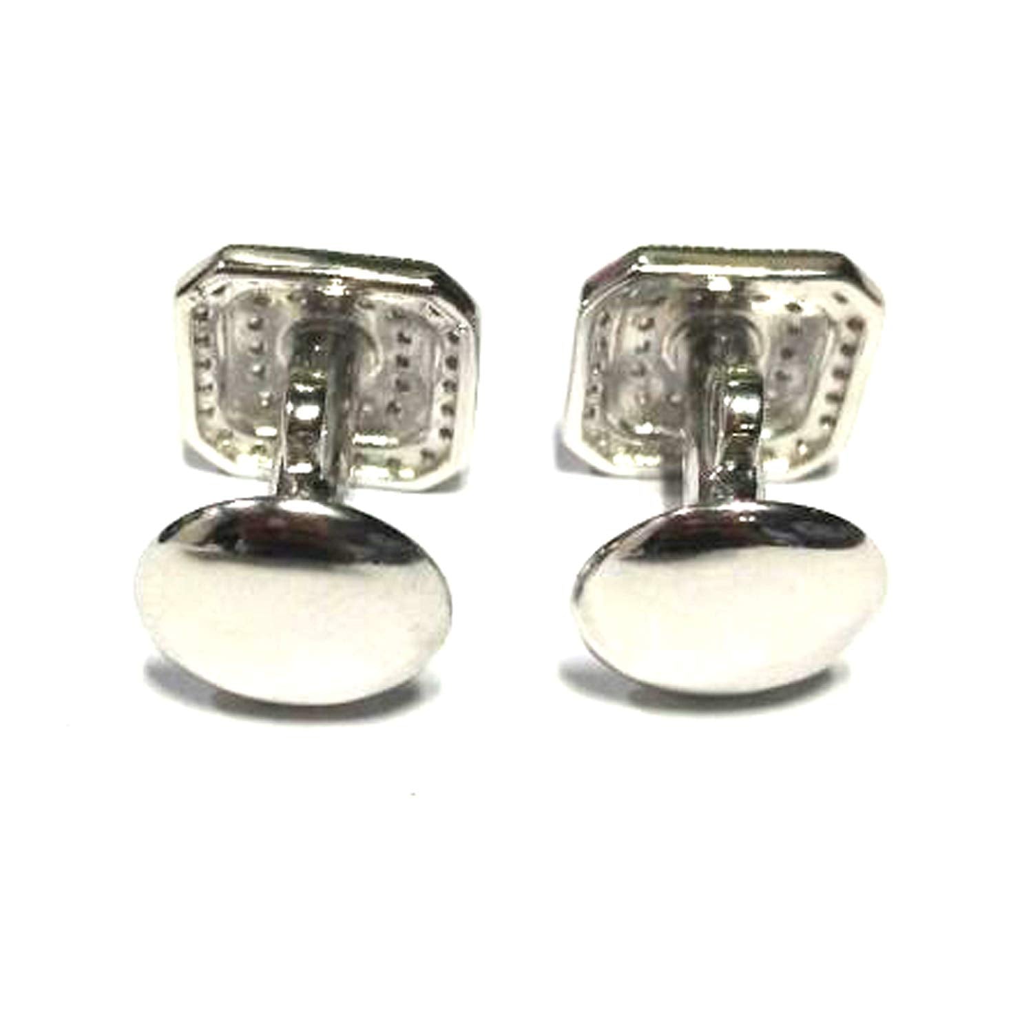 atjewels .925 Sterling silver Round Cut White Cubic Zircon Pair Of Hexagon Shape Cufflink For Men MOTHER'S DAY SPECIAL OFFER - atjewels.in