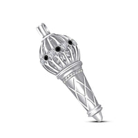 atjewels Bajrangi Bhaijan Style Gadha Pendant White & Black CZ 18k White Gold Finish .925 Silver For Men's MOTHER'S DAY SPECIAL OFFER - atjewels.in