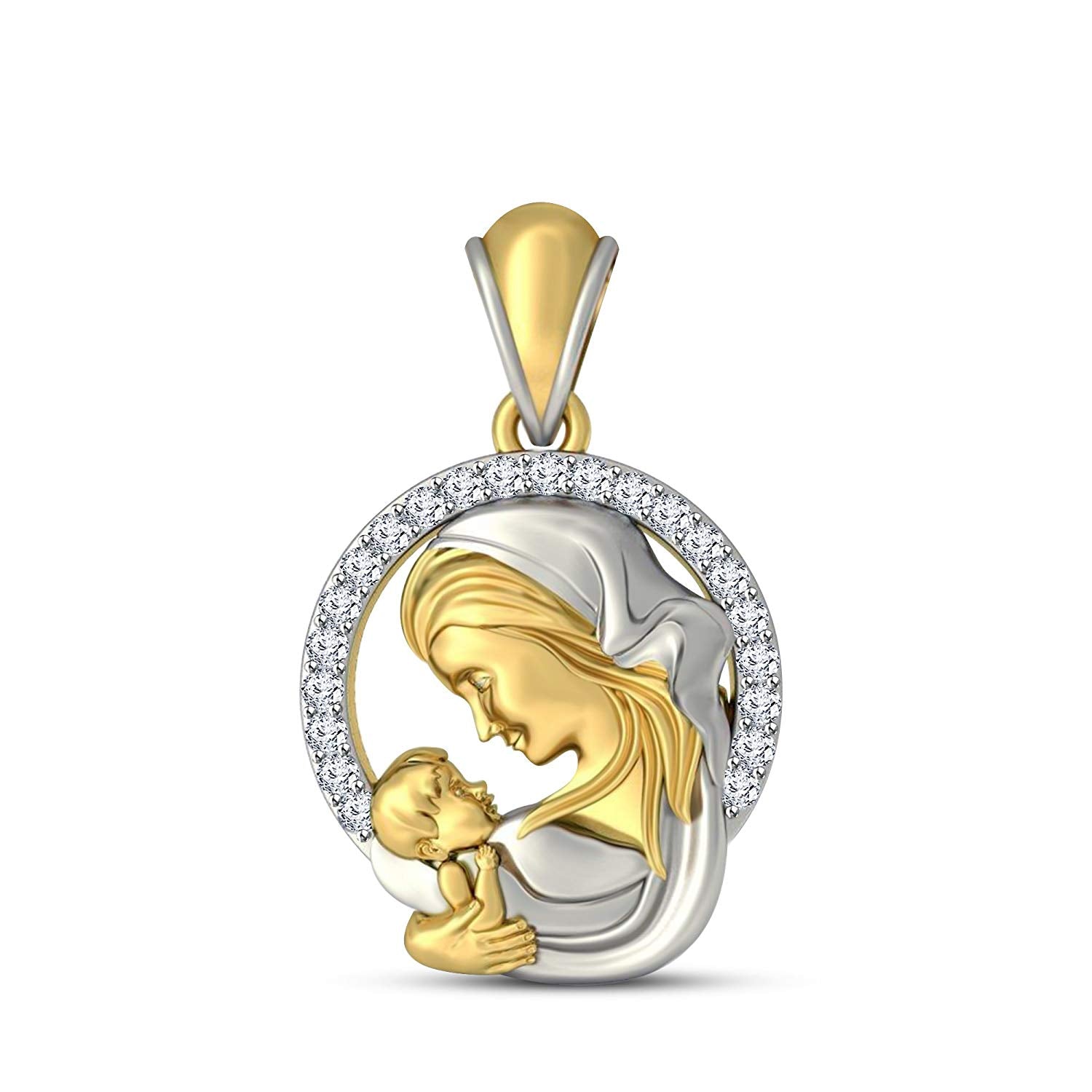 atjewels Mothers Day 18K Yellow and White Gold Over On 925