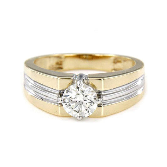 atjewels 18K White & Yellow Gold Over .925 Sterling Silver Men's Anniversary Band Ring MOTHER'S DAY SPECIAL OFFER - atjewels.in