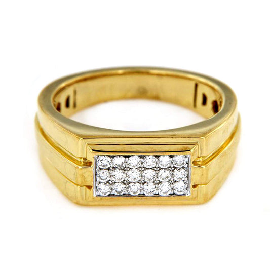 atjewels 18K Yellow Gold Over .925 Sterling Silver Round White Cubic Zirconia Wedding Band Ring MOTHER'S DAY SPECIAL OFFER - atjewels.in