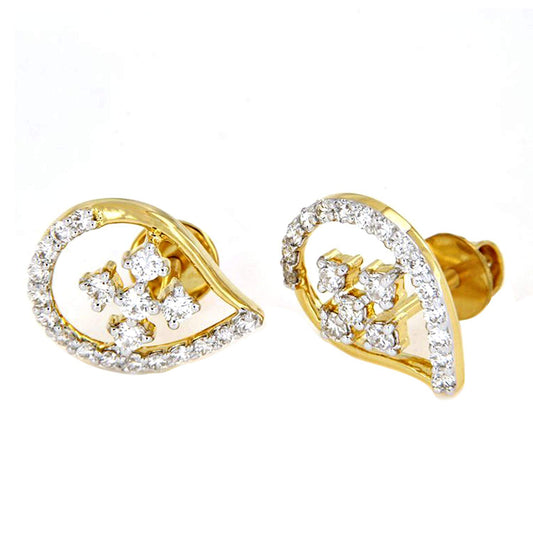 atjewels Round Cut White CZ 18k Yellow Gold Over 925 Sterling Silver Pear Drop Shape Stud Earrings For Women's MOTHER'S DAY SPECIAL OFFER - atjewels.in