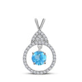 atjewels 14K White Gold Over 925 Sterling With Round Choose Varition Halo Pendant MOTHER'S DAY SPECIAL OFFER - atjewels.in