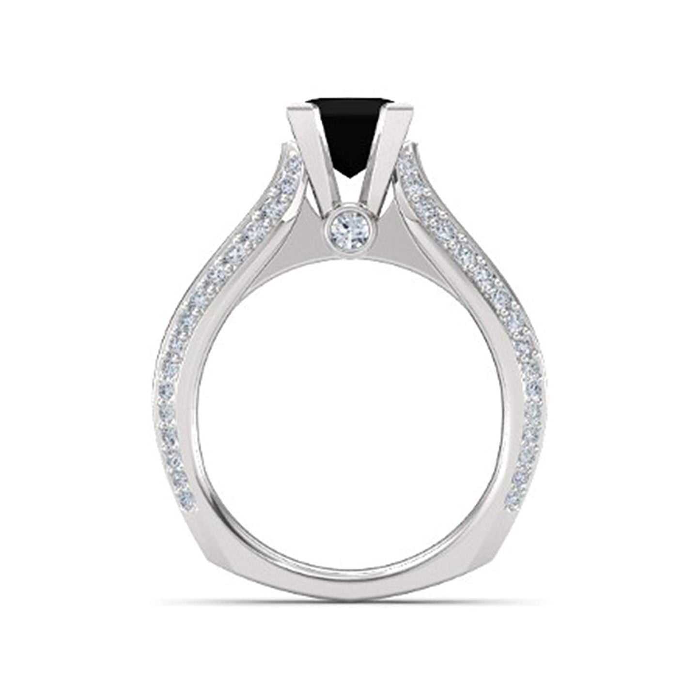 atjewels 925 Sterling Silver Black & White Zirconia Disney Princess Jasmine Engagement Ring MOTHER'S DAY SPECIAL OFFER - atjewels.in