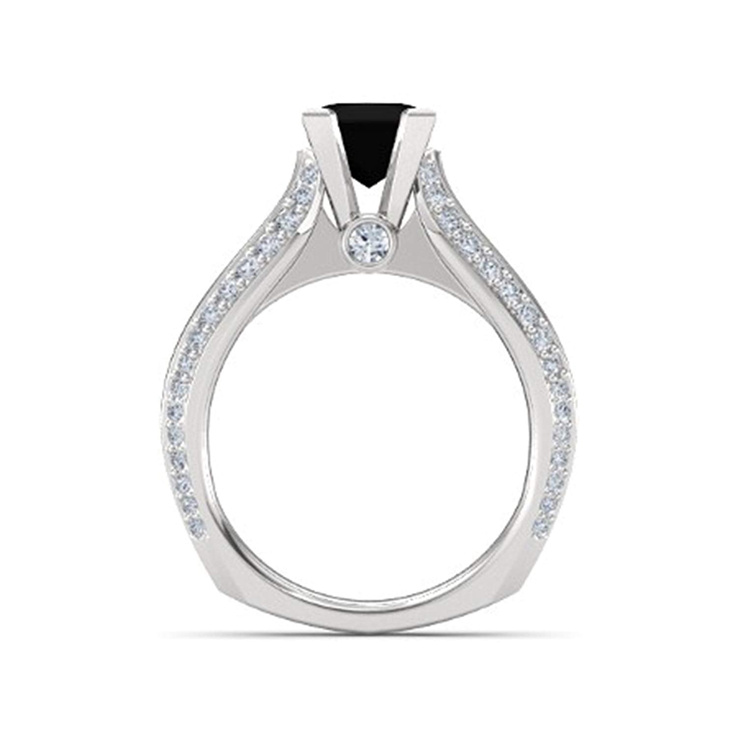 atjewels 925 Sterling Silver Black & White Zirconia Disney Princess Jasmine Engagement Ring MOTHER'S DAY SPECIAL OFFER - atjewels.in