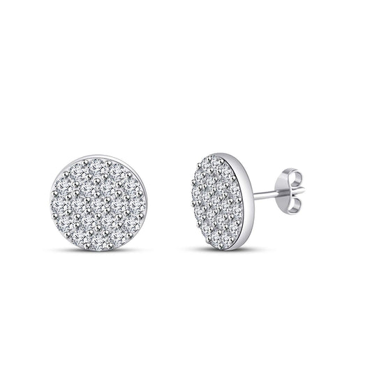 atjewels 18K White Gold Over .925 Sterling Silver Excellent White CZ Diamond Stud Earrings MOTHER'S DAY SPECIAL OFFER - atjewels.in