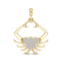 atjewels Sea Crab Pendant For Men's in 18K Yellow Gold On .925 Silver White CZ MOTHER'S DAY SPECIAL OFFER - atjewels.in