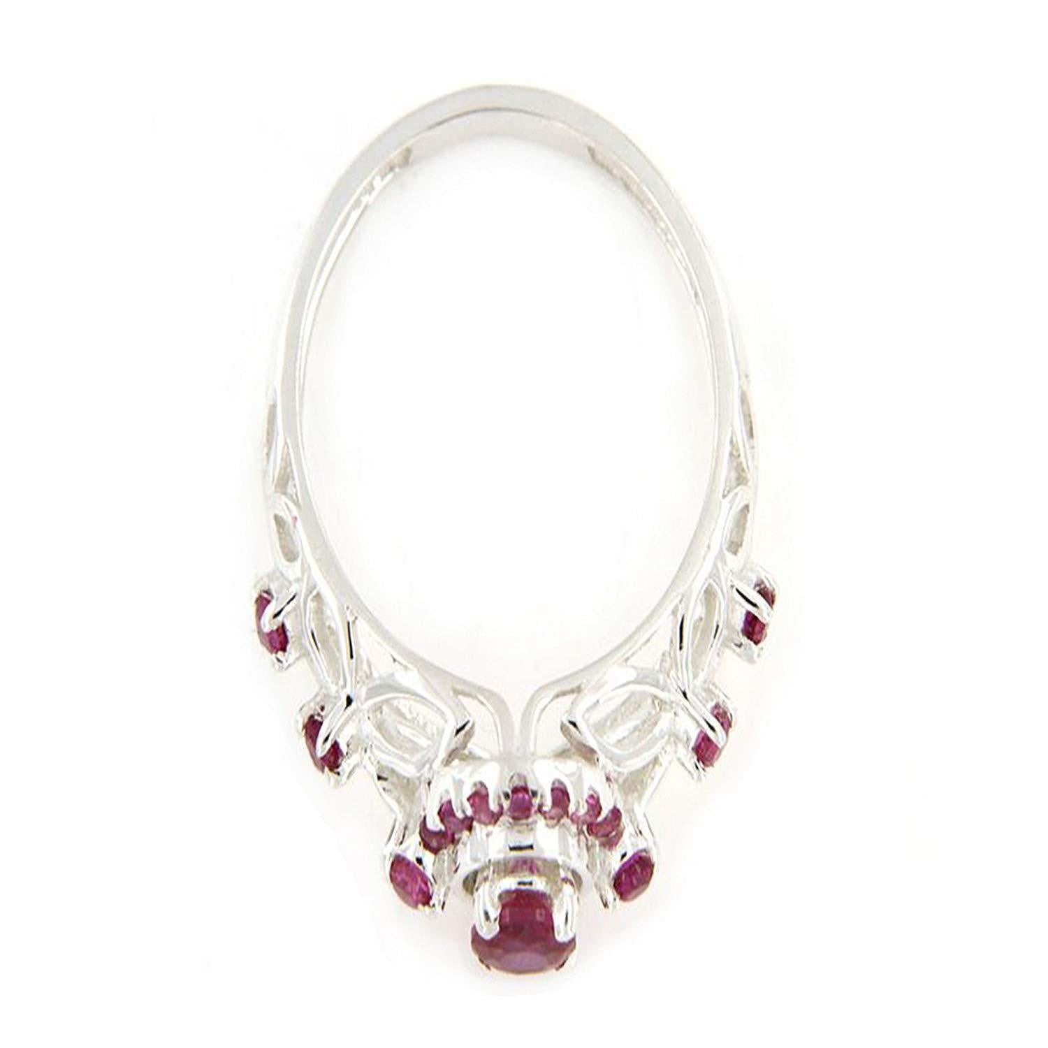 atjewels 0.87 CT 14K White Gold Over .925 Sterling Round Pink Sapphire  Princess Snow White Engagement Ring MOTHER'S DAY SPECIAL OFFER - atjewels.in