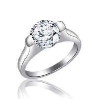 atjewels White Daimond Solitaire Ring For Women 18K White Gold Over .925 Sterling Silver MOTHER'S DAY SPECIAL OFFER - atjewels.in