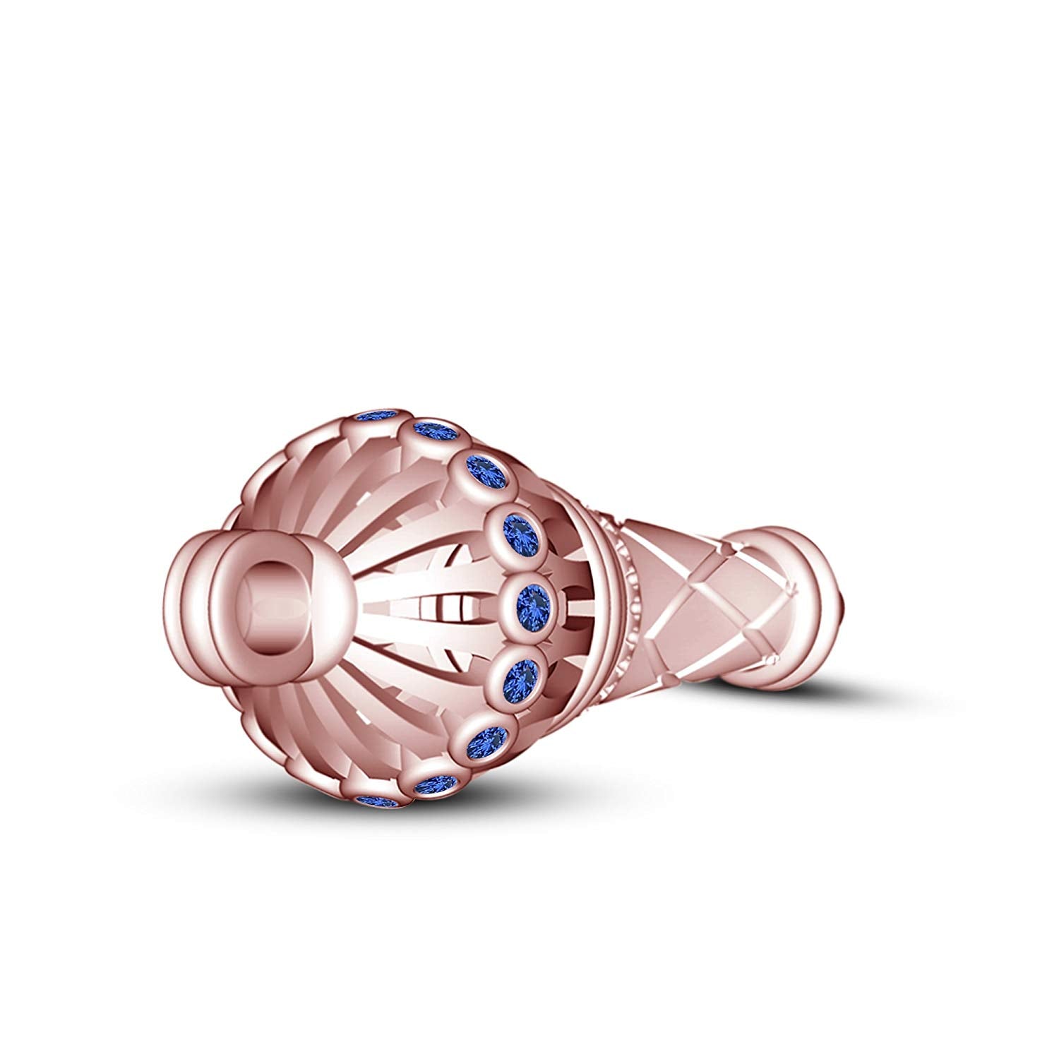 atjewels Bajrangi Bhaijan Style Gadha Pendant Blue Sapphire Rose Gold Finish .925 Silver For Men's MOTHER'S DAY SPECIAL OFFER - atjewels.in