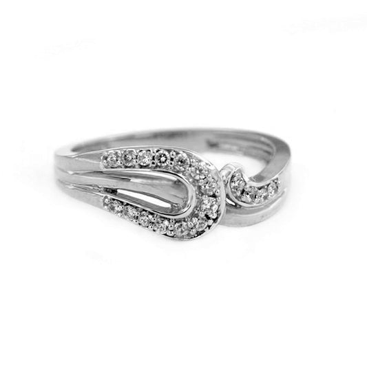 atjewels 14K White Gold Over 925 Silver 0.38 TCW with Round White CZ Wedding Ring MOTHER'S DAY SPECIAL OFFER - atjewels.in