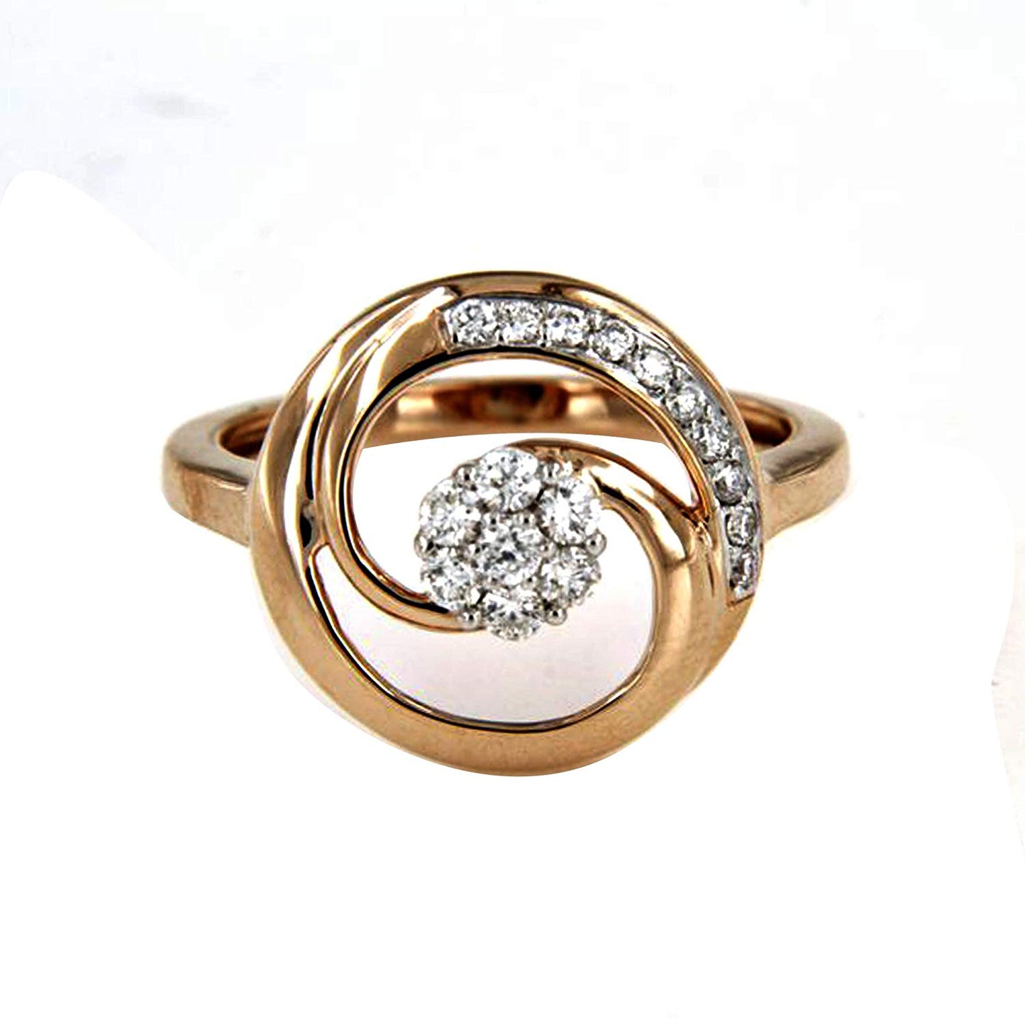 atjewels Round White Cubic Ziconia Rose Gold Over .925 Sterling Silver Cocktail Ring MOTHER'S DAY SPECIAL OFFER - atjewels.in