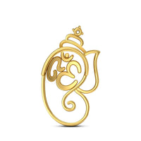 atjewels Solid 18k Yellow Gold Plated on .925 Sterling Silver Religious Om Ganesha Pendant for Men's & Women's Mother's Day Special Offer - atjewels.in