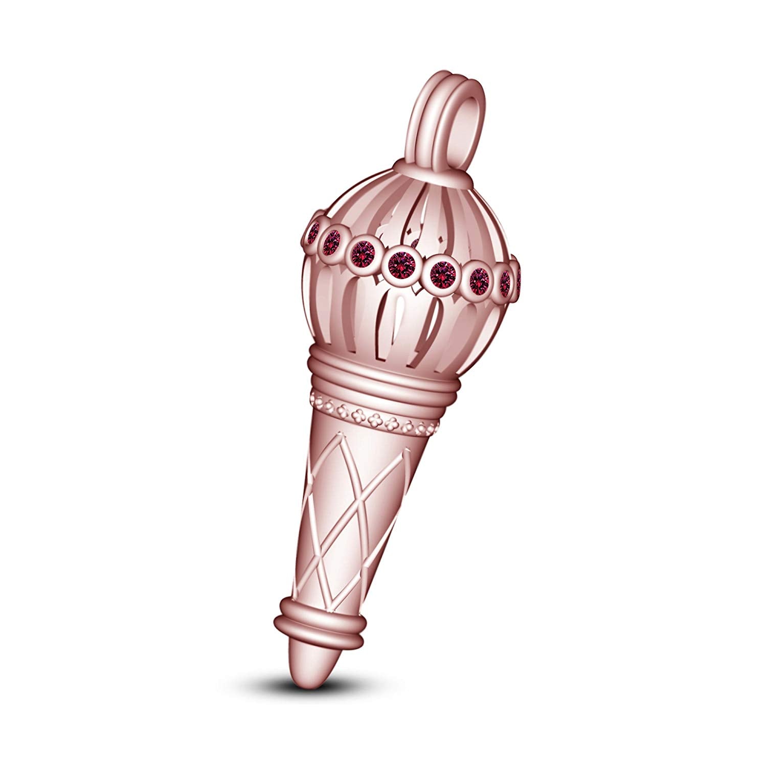 atjewels Bajrangi Bhaijan Style Gadha Pendant Pink Sapphire Rose Gold Finish .925 Silver For Men's MOTHER'S DAY SPECIAL OFFER - atjewels.in