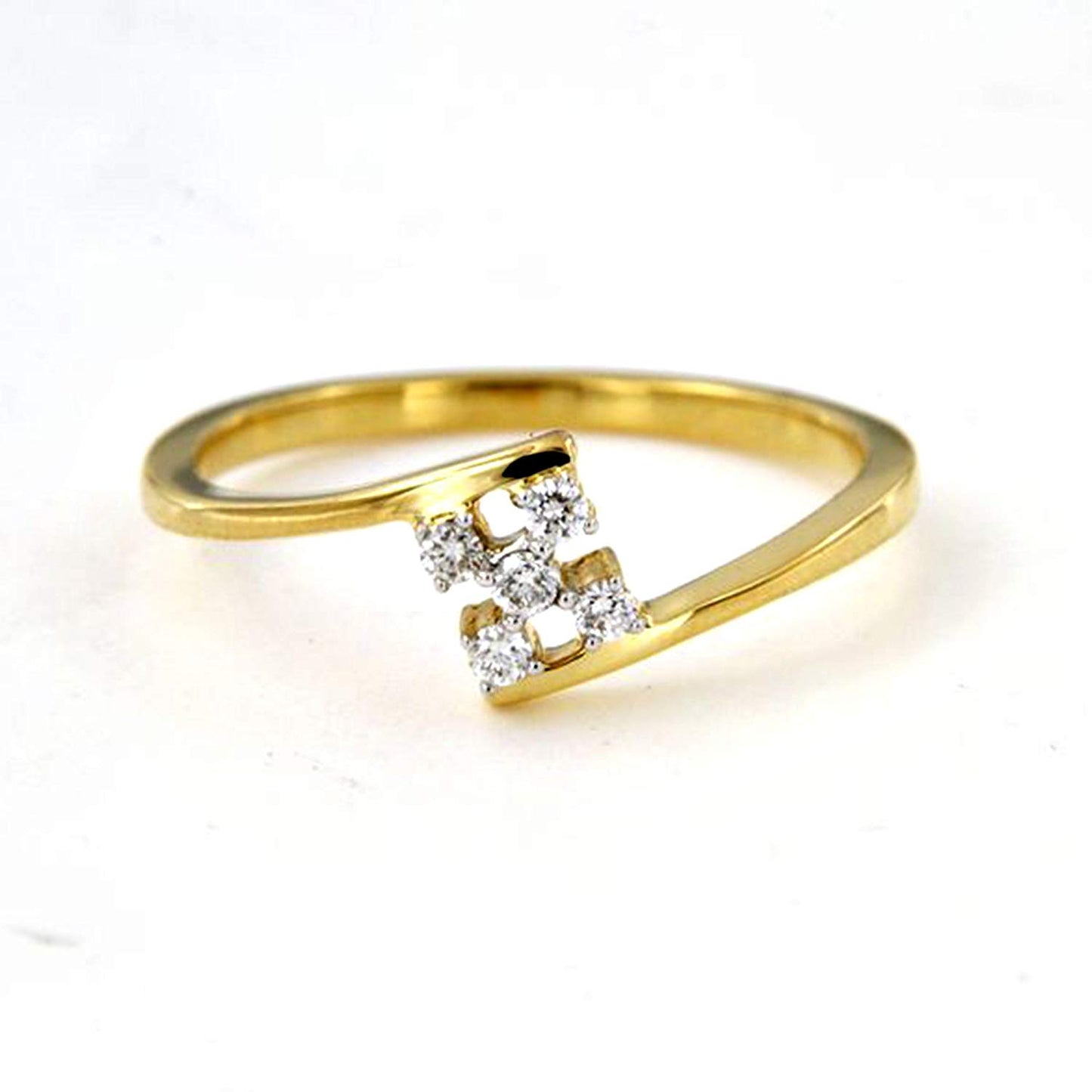 atjewels Bypass Ring For Free Shipping in 18K Yellow Gold Over .925 Sterling White CZ MOTHER'S DAY SPECIAL OFFER - atjewels.in
