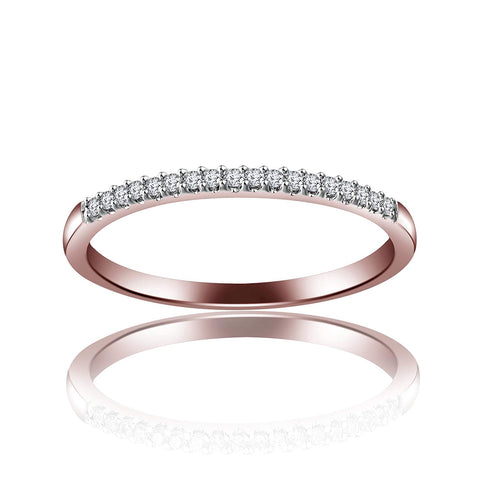 atjewels White Cubic Zirconia With 18K Rose Gold Over .925 Sterling Silver Wedding Band Ring MOTHER'S DAY SPECIAL OFFER - atjewels.in