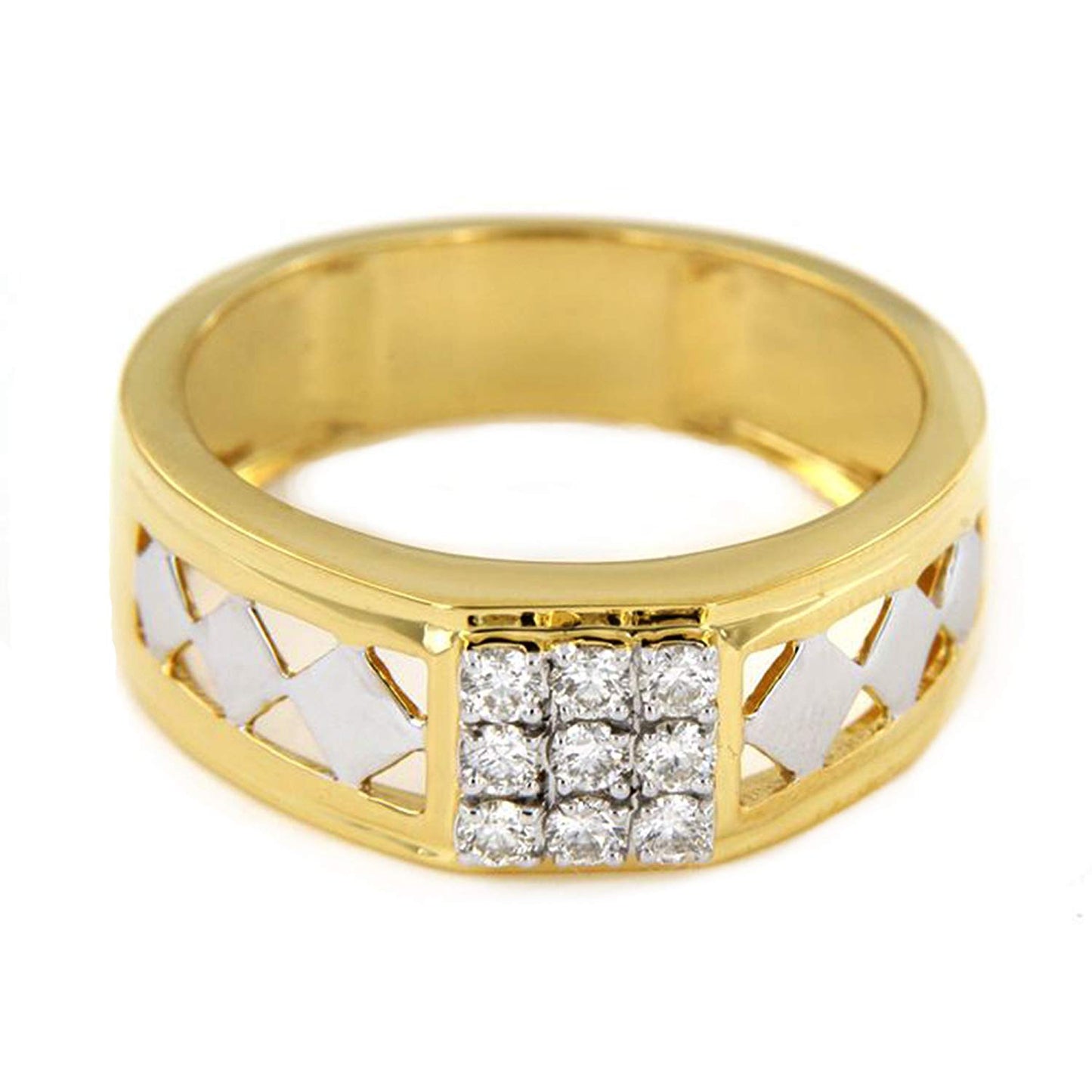 atjewels 18K Yellow Gold Over .925 Sterling Round White CZ Wedding Band Ring MOTHER'S DAY SPECIAL OFFER - atjewels.in