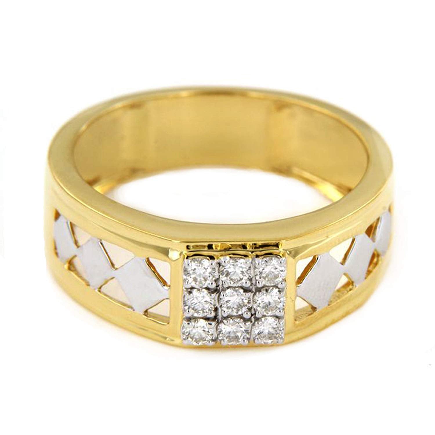 atjewels 18K Yellow Gold Over .925 Sterling Round White CZ Wedding Band Ring MOTHER'S DAY SPECIAL OFFER - atjewels.in