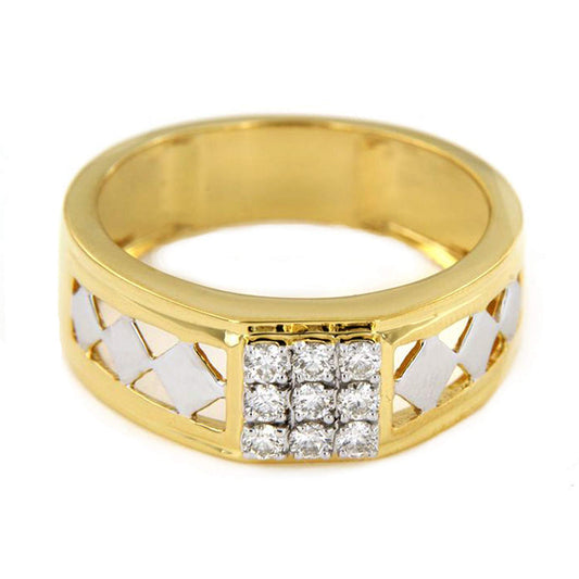 atjewels 18K Yellow Gold Over .925 Sterling Round White CZ Wedding Band Ring MOTHER'S DAY SPECIAL OFFER - atjewels.in