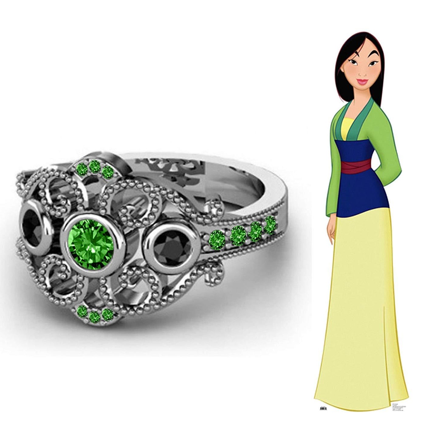 925 Sterling Silver Multicolor Zirconia  Princess Engagement Ring For Women's - atjewels.in