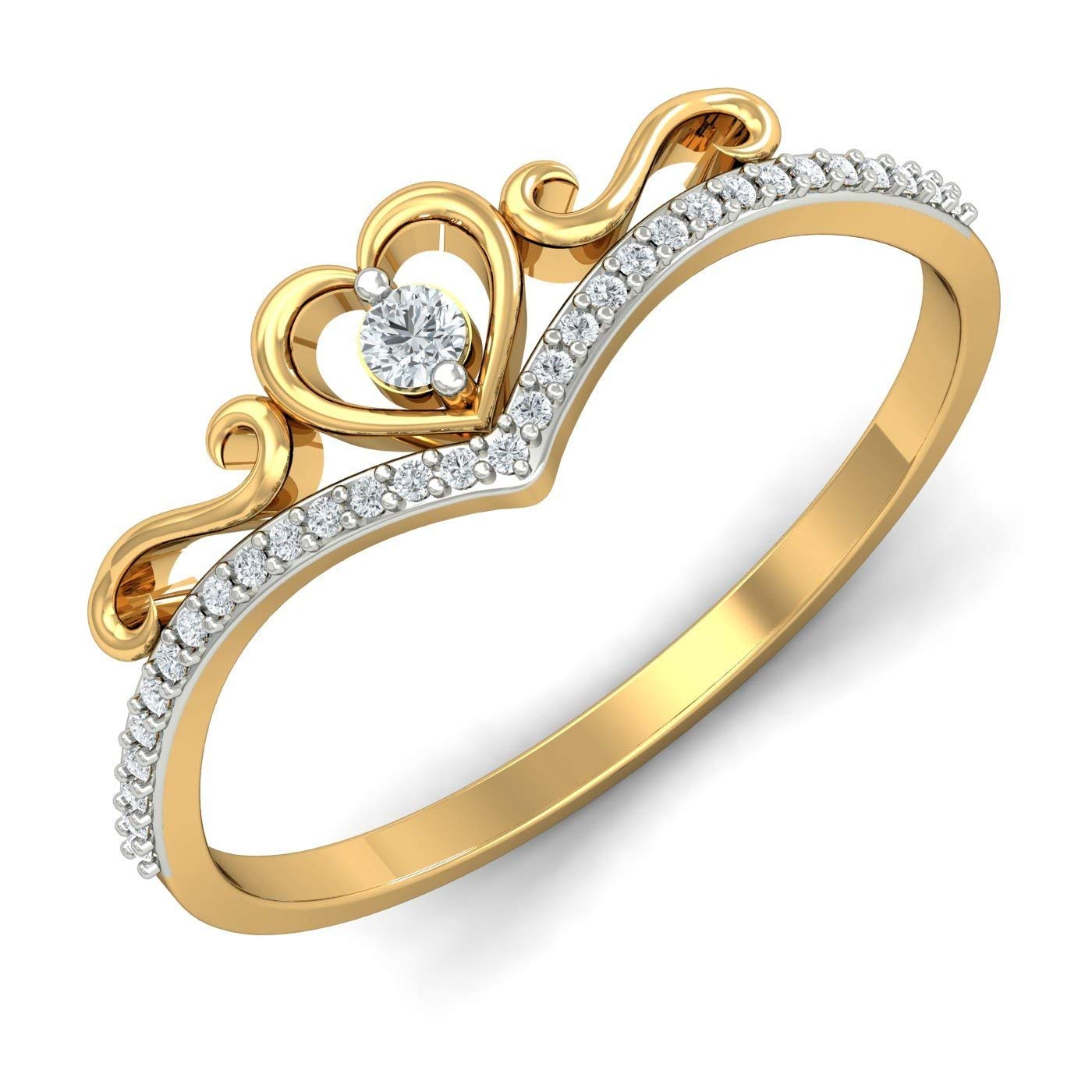 atjewels 18K Two tone Gold Over .925 Silver White Diamond Queen Victoria Ring For Women's MOTHER'S DAY SPECIAL OFFER - atjewels.in