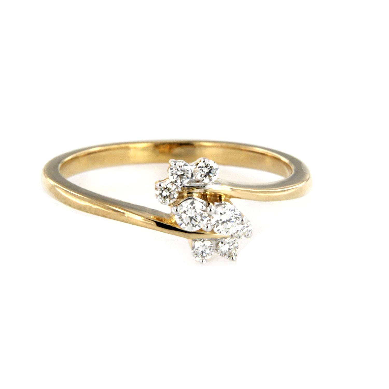 atjewels 18K Rose Gold Over .925 Sterling Round White CZ Bypass Ring MOTHER'S DAY SPECIAL OFFER - atjewels.in