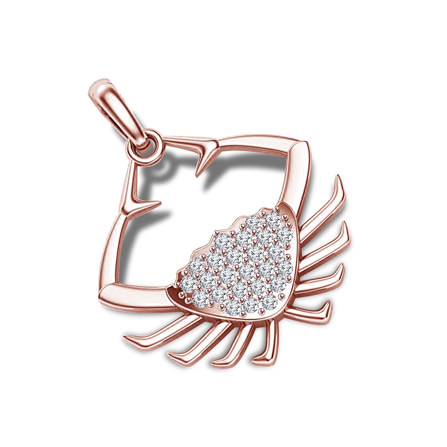 atjewels Sea Crab Pendant For Men's in 18K Rose Gold On .925 Silver White Zirconia MOTHER'S DAY SPECIAL OFFER - atjewels.in