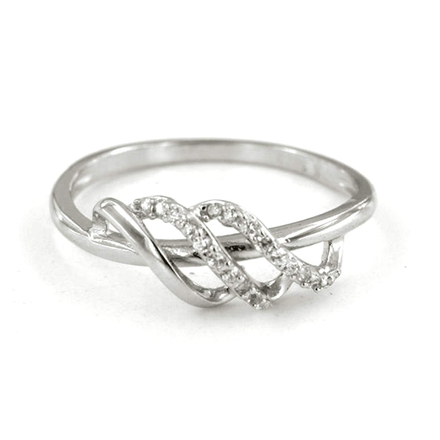 atjewels Round Cut White Cubic Zirconia .925 Sterling Silver Criss Cross Ring For Women's MOTHER'S DAY SPECIAL OFFER - atjewels.in