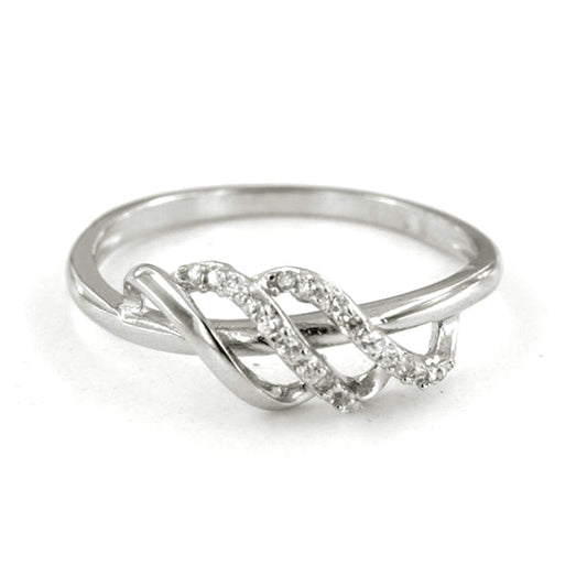 atjewels Round Cut White Cubic Zirconia .925 Sterling Silver Criss Cross Ring For Women's MOTHER'S DAY SPECIAL OFFER - atjewels.in