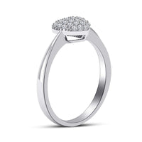 atjewels 18K White Gold on .925 Sterling Silver Round White Diamond Heart Ring For Women's MOTHER'S DAY SPECIAL OFFER - atjewels.in