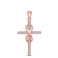 atjewels 18K Rose Gold Over 925 Sterling White CZ Cross Pendant MOTHER'S DAY SPECIAL OFFER - atjewels.in