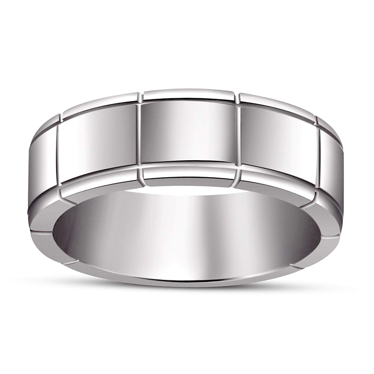 atjewels 14K White Gold Over 925 Sterling Silver Plain Engagement Band Ring For Men's MOTHER'S DAY SPECIAL OFFER - atjewels.in