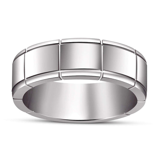 atjewels 14K White Gold Over 925 Sterling Silver Plain Engagement Band Ring For Men's MOTHER'S DAY SPECIAL OFFER - atjewels.in