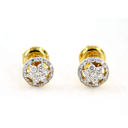 atjewels Women's Special !! 18k Yellow Gold Plated 925 Sterling Silver White CZ Flower Stud Earrings MOTHER'S DAY SPECIAL OFFER - atjewels.in