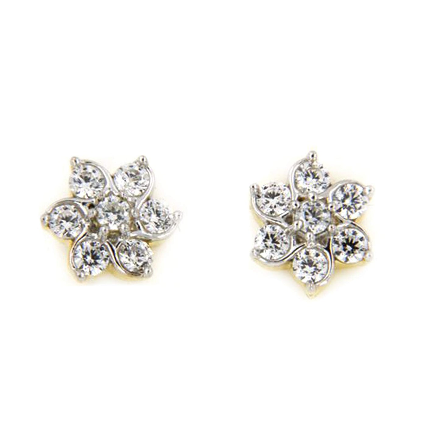 atjewels 14K Yellow Gold Over .925 Sterling Silver Round Cut White CZ Wedding Stud Earring MOTHER'S DAY SPECIAL OFFER - atjewels.in