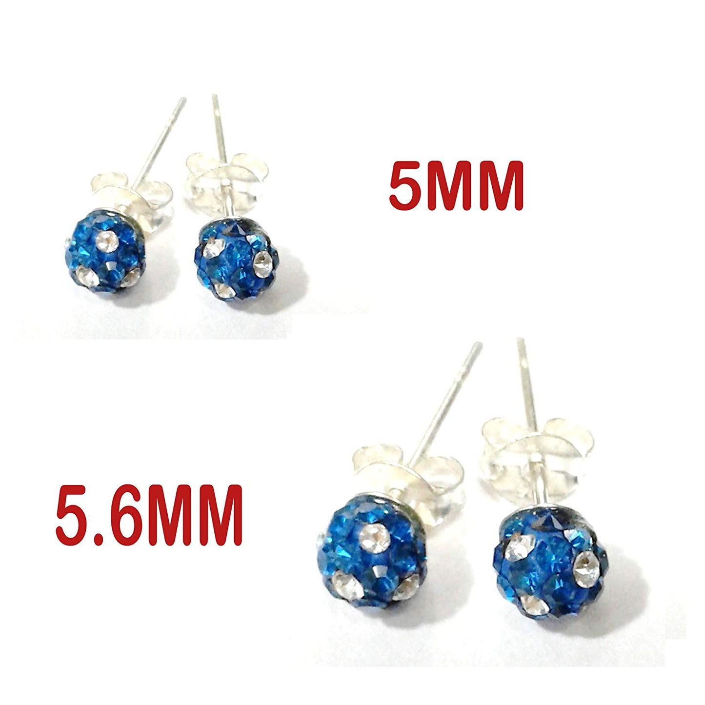 atjewels Round Cut Crystal Sterling Silver Pave Ball Stud Earrings, Crystal Fireball Disco Ball Earrings 1 Pair For Girl's and Women's Fancy Party Wear Earrings - atjewels.in