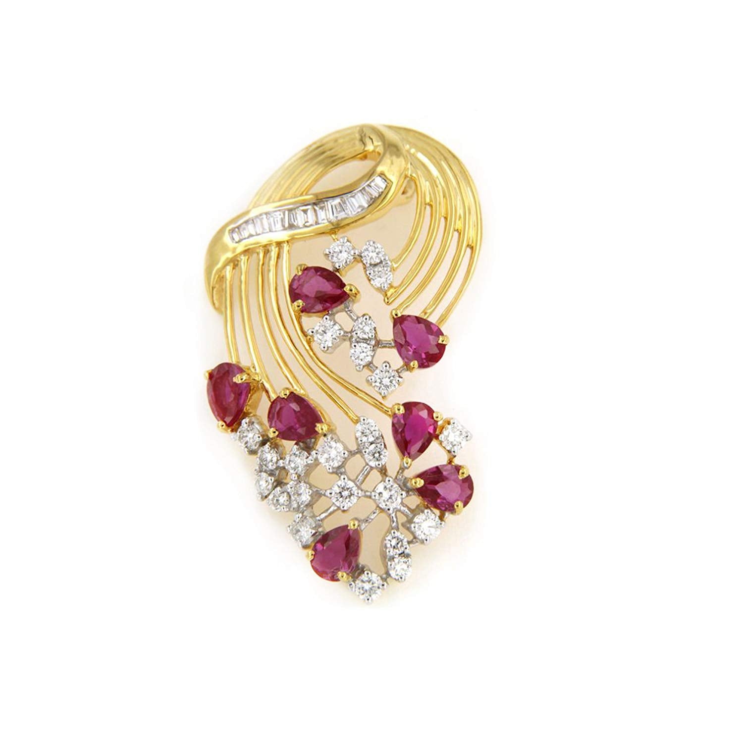 atjewels 14K Yellow Gold On 925 Silver Multi Shape Anniversary Pendant and Earrings Set MOTHER'S DAY SPECIAL OFFER - atjewels.in