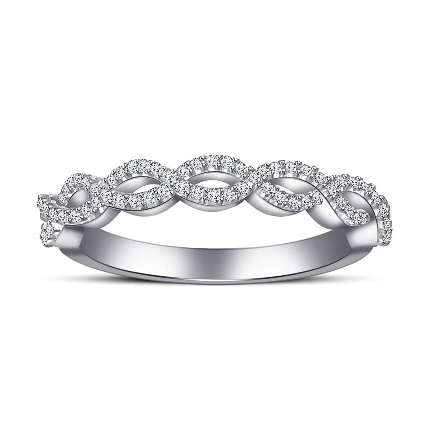 atjewels 925 Sterling Silver Round Cut White CZ Infinity Band Ring Size 6 For Women's MOTHER'S DAY SPECIAL OFFER - atjewels.in