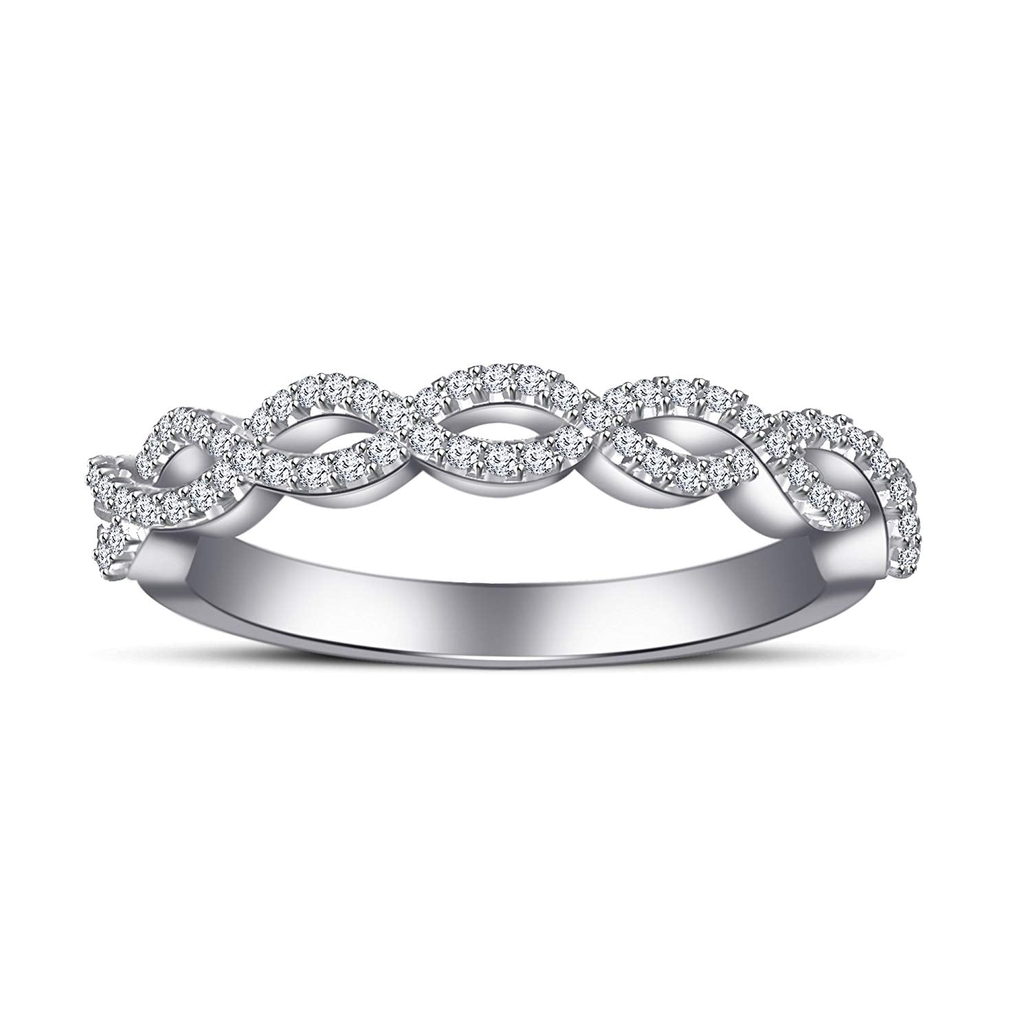 atjewels 925 Sterling Silver Round Cut White CZ Infinity Band Ring Size 6 For Women's MOTHER'S DAY SPECIAL OFFER - atjewels.in