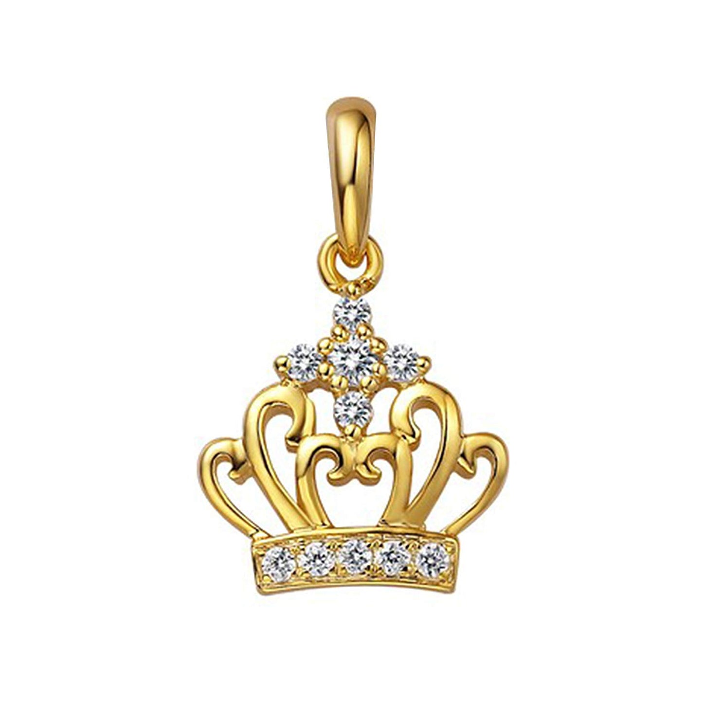 atjewels Crown King Pendant For Men's in 14K Yellow Gold Over 925 Sterling silver with Round White CZ MOTHER'S DAY SPECIAL OFFER - atjewels.in