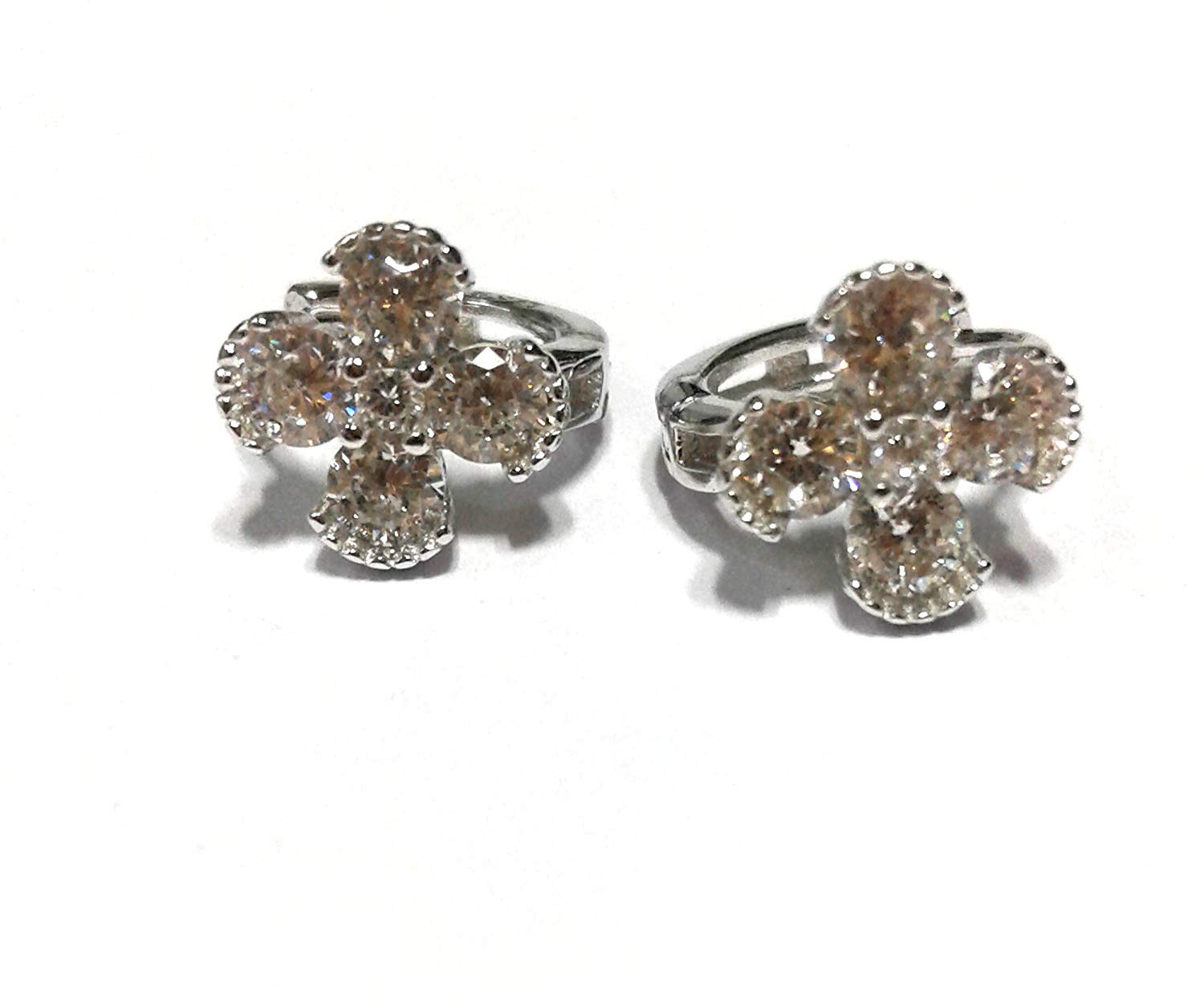 atjewels Round Cut White CZ 925 Sterling Silver Hoop Earrings For Girl's and Women's For MOTHER'S DAY SPECIAL OFFER - atjewels.in