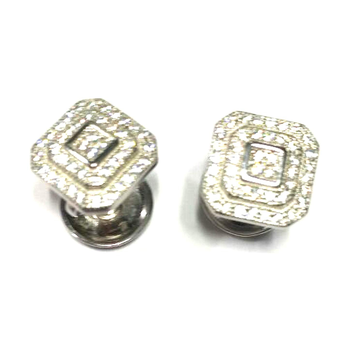 atjewels .925 Sterling silver Round Cut White Cubic Zircon Pair Of Hexagon Shape Cufflink For Men MOTHER'S DAY SPECIAL OFFER - atjewels.in