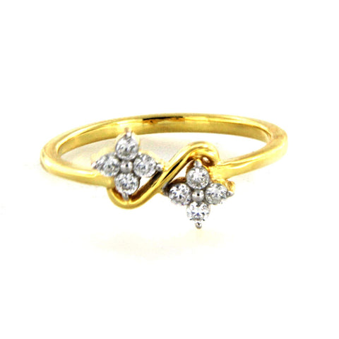 atjewels 18K Yellow Gold Over .925 Sterling Round White CZ Flower Ring MOTHER'S DAY SPECIAL OFFER - atjewels.in