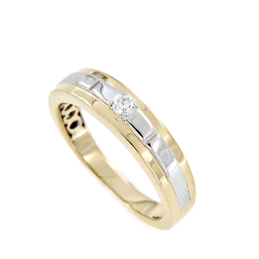 atjewels Men's Anniversary Band Ring in 18K White & Yellow Gold Over .925 Sterling Silver MOTHER'S DAY SPECIAL OFFER - atjewels.in