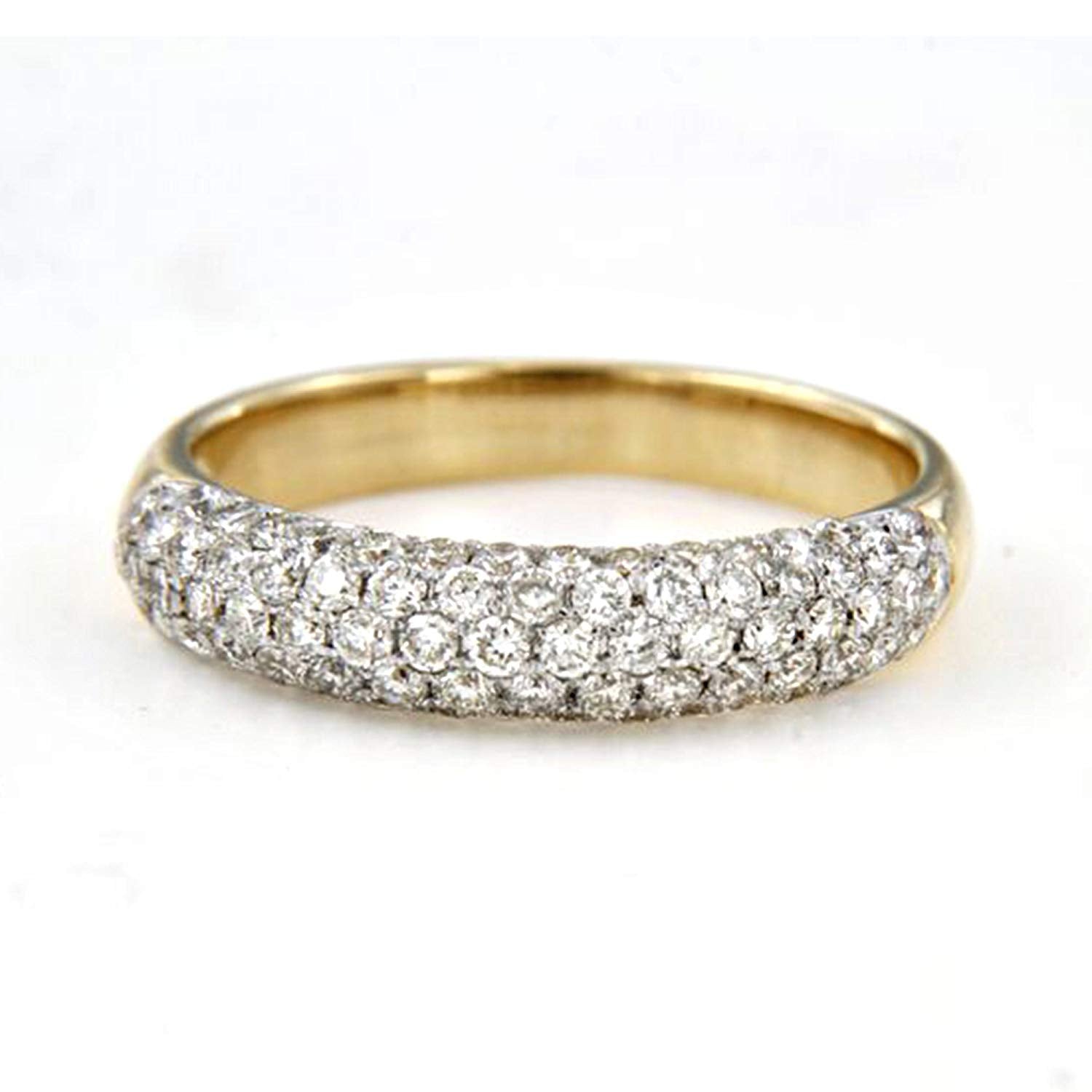 atjewels 18K Two Tone Gold Over .925 Sterling Ladies Anniversary Band Ring MOTHER'S DAY SPECIAL OFFER - atjewels.in